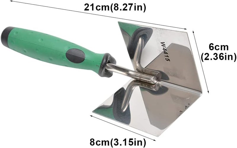 PUXING Drywall Corner Tool Drywall Outside Corner Knife Corner Drywall Tool Stainless Steel Corner Trowel Lining Plastering Trowel Angled Hand Tool for Plastering Brickwork(SIZE:internal) - Image 2